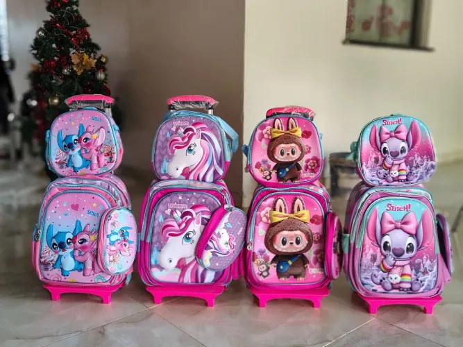 Kit Mochila infantil Personagens - Promoção 