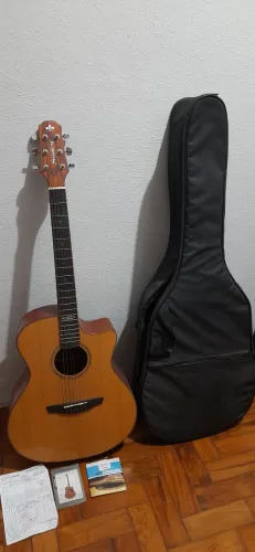 Violão acústico elétrico strinberg com nota fiscal e capa e jogo de cordas na embalagem