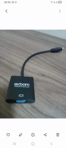 adaptador conversor hdmi macho para vga femea da exbom
