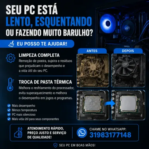 Limpeza e troca de pasta térmica PC Gamer BH