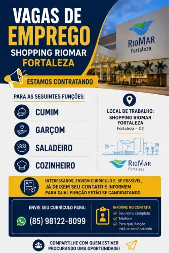 Vagas de emprego Rio mar Fortaleza
