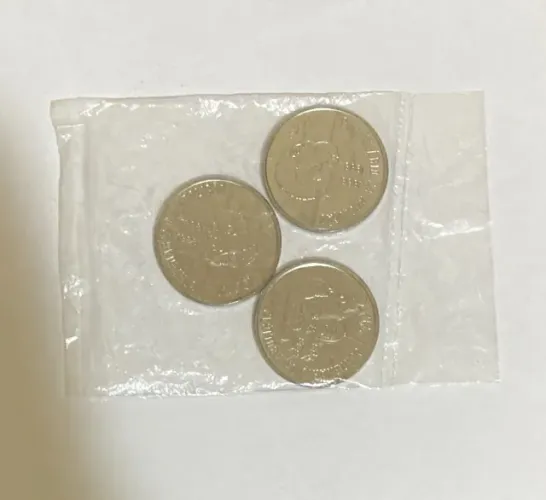 Três Moedas Flor de Cunho (Série Axé) Centenário da Abolição da Escravatura