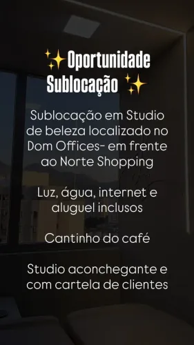 Sublocação em Studio de beleza