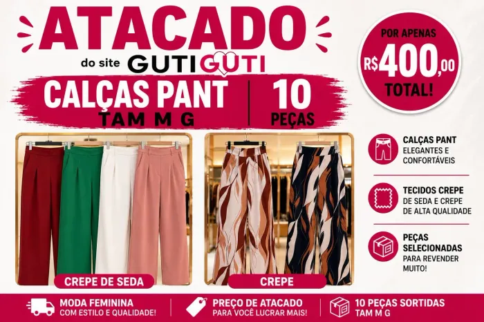 Atacado 10 Calças por