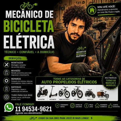 Mecânico de bicicleta elétrica scooter patinete multimarcas 