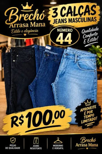 3 calças masculina N 44
