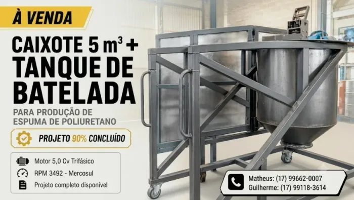 MÁQUINÁRIO PARA FABRICAÇÃO DE ESPUMA