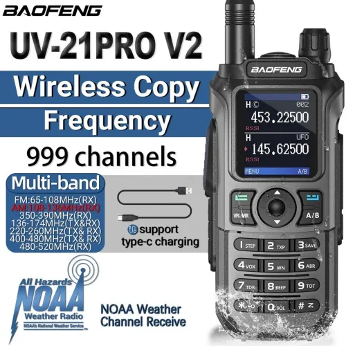 Radio Dual Band Baofeng Uv-21m Walktalk Longo Alcance Bandas De Freqüência Vhf Uhf 220mhz