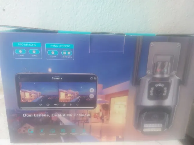 Câmera Segurança Wifi Ip Lente Dupla 2x 3mp Externa 360° A prova Dágua Cor Cinza