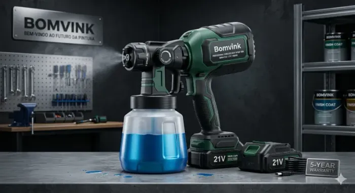 Pistola Pintura 21V Sem Fio Pulverizadora Tinta Bomvink BOM-9720