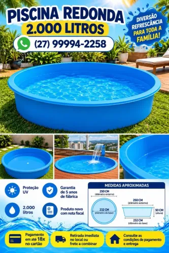 Piscina redonda 2000L Forte Leve