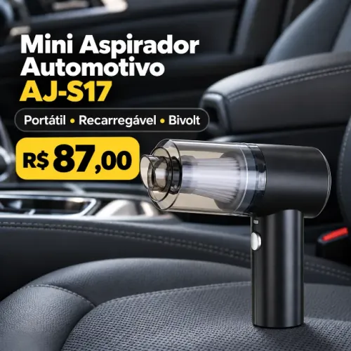 Mini Aspirador Automotivo Portátil Recarregável Bivolt AJ-S17