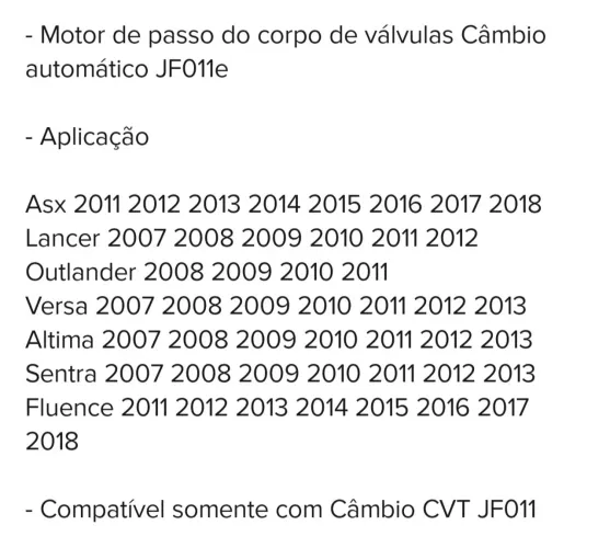 Motor de passo do corpo de Válvulas