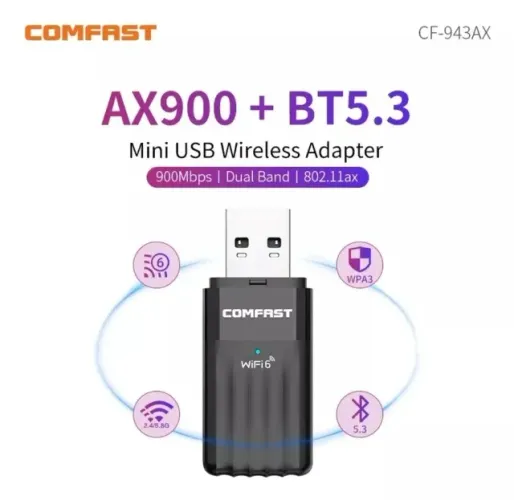 Adaptador Wifi 6 e Bluetooth Comfast