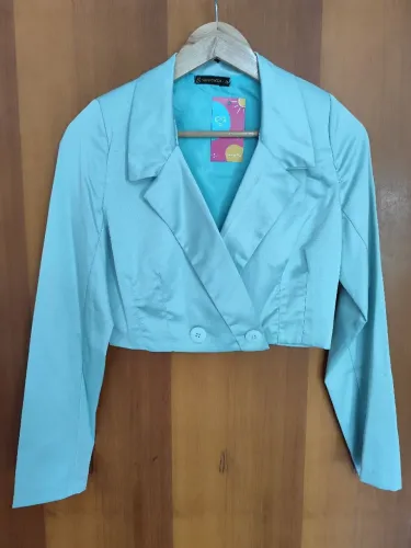 Mini blazer alfaiataria acetinado