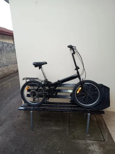 Bicicleta dobrável aro 20 + bolsa viagem