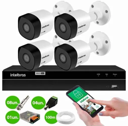 Kit completo cftv intelbras + instalação de cortesia