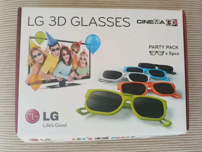 Óculos 3D Glass - AG-F200 - caixa com 5 óculos coloridos e 2 caixas com 2 óculos brancos