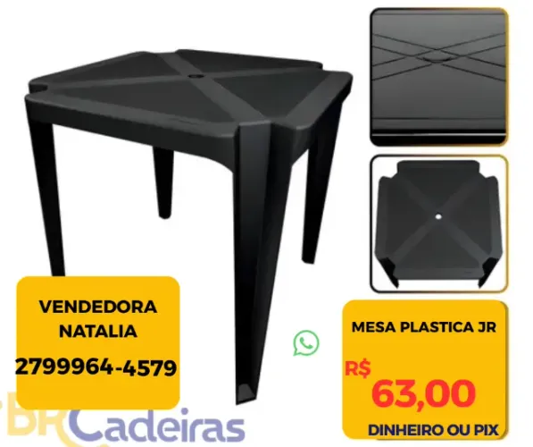 MESA PLASTICA 70X70 PADRÃO PARA COMERCIOS 