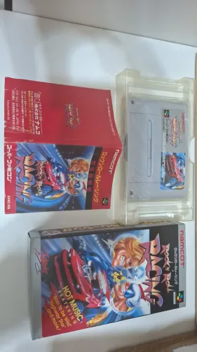Jogo Original Rock n Roll Racing com caixa e manual Nintendo Super Famicom