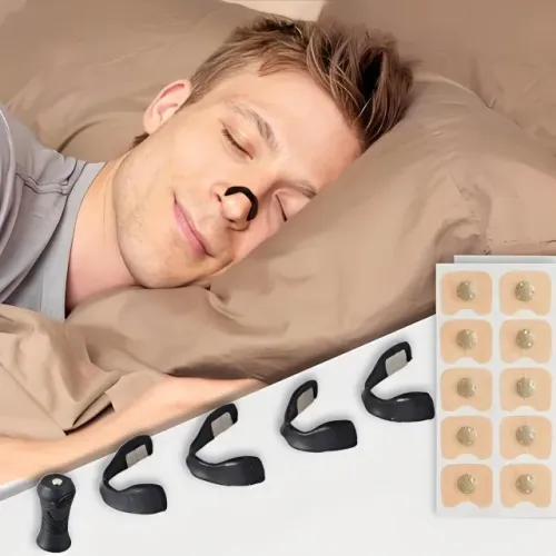 Dilatador Nasal Magnético Anti-Ronco com Clipe e Tiras para Alívio da Congestão