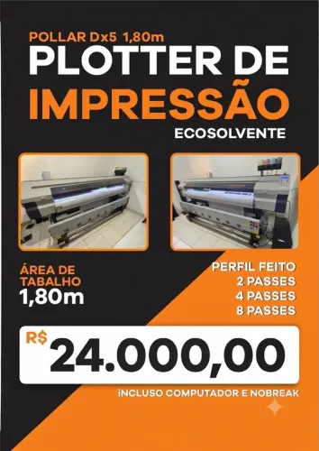Plotter de impressão Pollar DX5 1.90 de boca