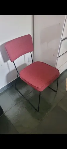 Cadeira jantar estofada rosa 1un