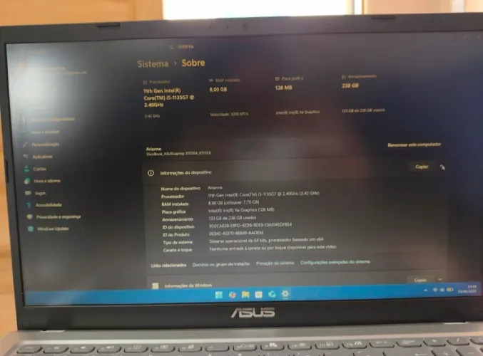 Notebook ASUS VivoBook X515EA - i5 11ª Geração, 8GB RAM, SSD 256GB
