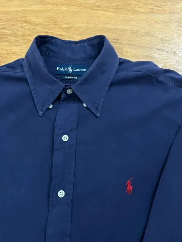 Camisa Ralph Lauren azul marinho G