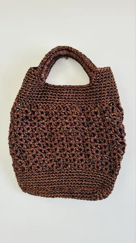 Bolsa crochê marrom