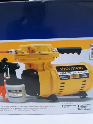Compressor de ar direto Ferrari 1/2hp, bivolt, novo, na embalagem lacrada 