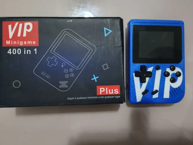 MINIGAME VIP 400 jogos, bateria recarregável USB, Cabo Audio e Video