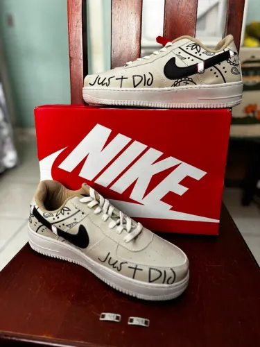 Tênis Nike Air Force 1 Bege Personalizado Tamanho 43 Novo