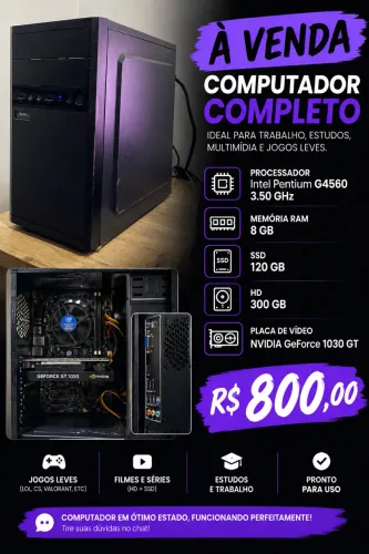 Pc para trabalho e jogos