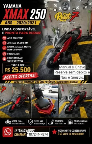 Xmax 250cc 20/21 Abaixo da Tabela.