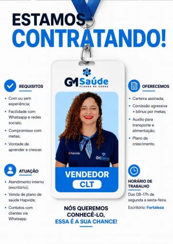 Vagas para Vendedor(a) - GM Saúde | Shopping Giga Mall - Messejana