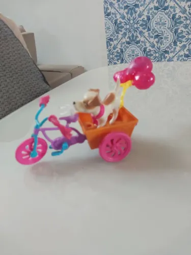Triciclo Polly Pocket Com Caçamba E Cachorrinho Jacques Roussel (Barbie Moda E Magia 2010)