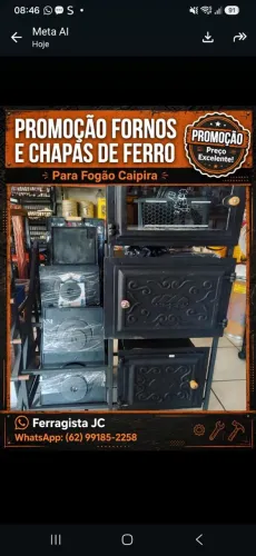 Fornos e chapa de fogão caipira . Ferragista Jc Anapolis vila Gois