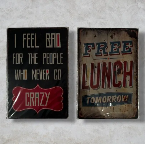 Kit 2 Placas de Metal Vintage