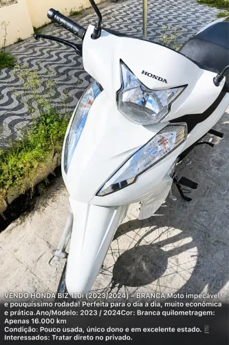 Honda biz 110i 2023 com 16.000 km