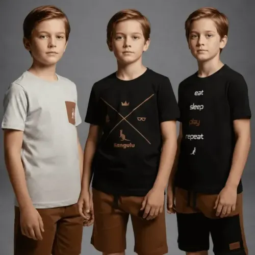 Kit 4 Peças 2 Conjuntos Roupa Infantil Menino Verão Sortido