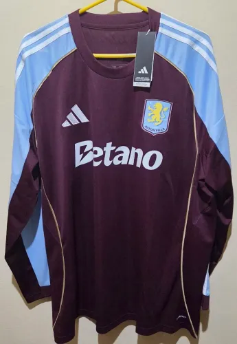camisa aston villa manga longa adidas original home 2025/2026