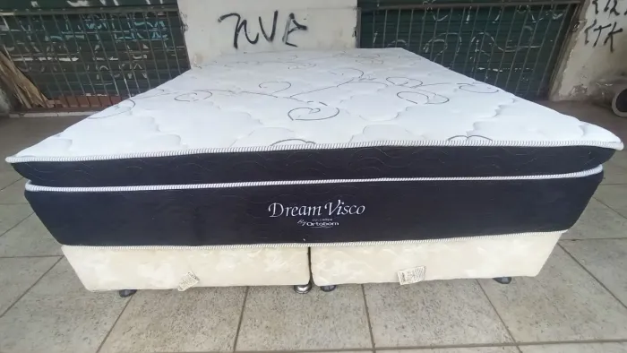 Cama box Queen size Colchão Ortobom molas ensacandas bambú