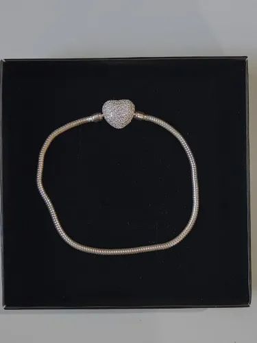 Pulseira de Berloque Pandora Prata 925 com Cravejado | Nova