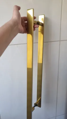 Puxador Slim Duplo 60cm Dourado para Portas