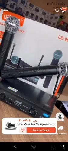 Microfone sem fio duplo
