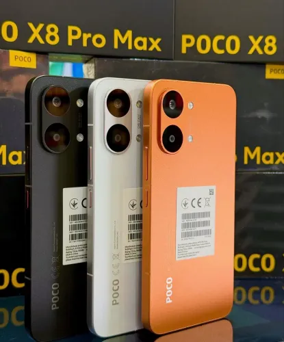 Poco x8 Pro Max 5G 256GB + 12GB RAM R$3199,00 Azul Laranja 