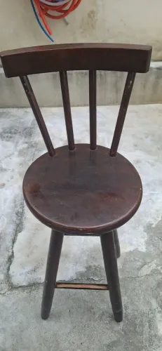 Banqueta alta para bar, cozinha, estilo rústico com encosto