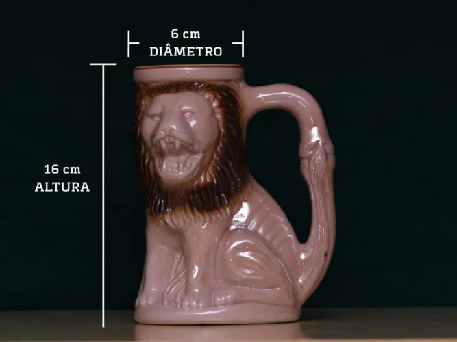 Caneca Antiga de Chopp - Leão - 12ª Festa do Chopp S.E.C. Jundiaí. Alvorada/RS - 1983<br>