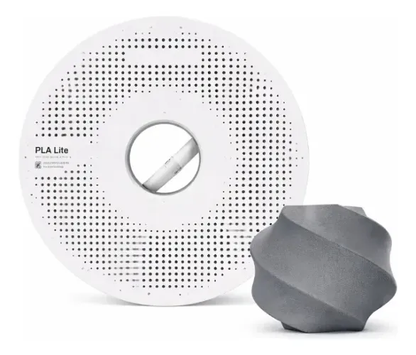 FILAMENTO BAMBU LAB PLA LITE CINZA COM CARRETEL REUTILIZAVEL, 1,75MM 